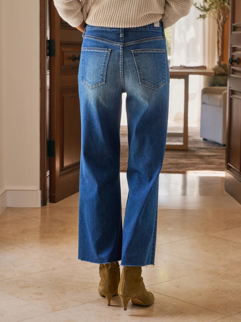 Frank & Eileen Galway Wide-Leg Jeans in Medium Blue Wash 30 - Picture 3 of 15